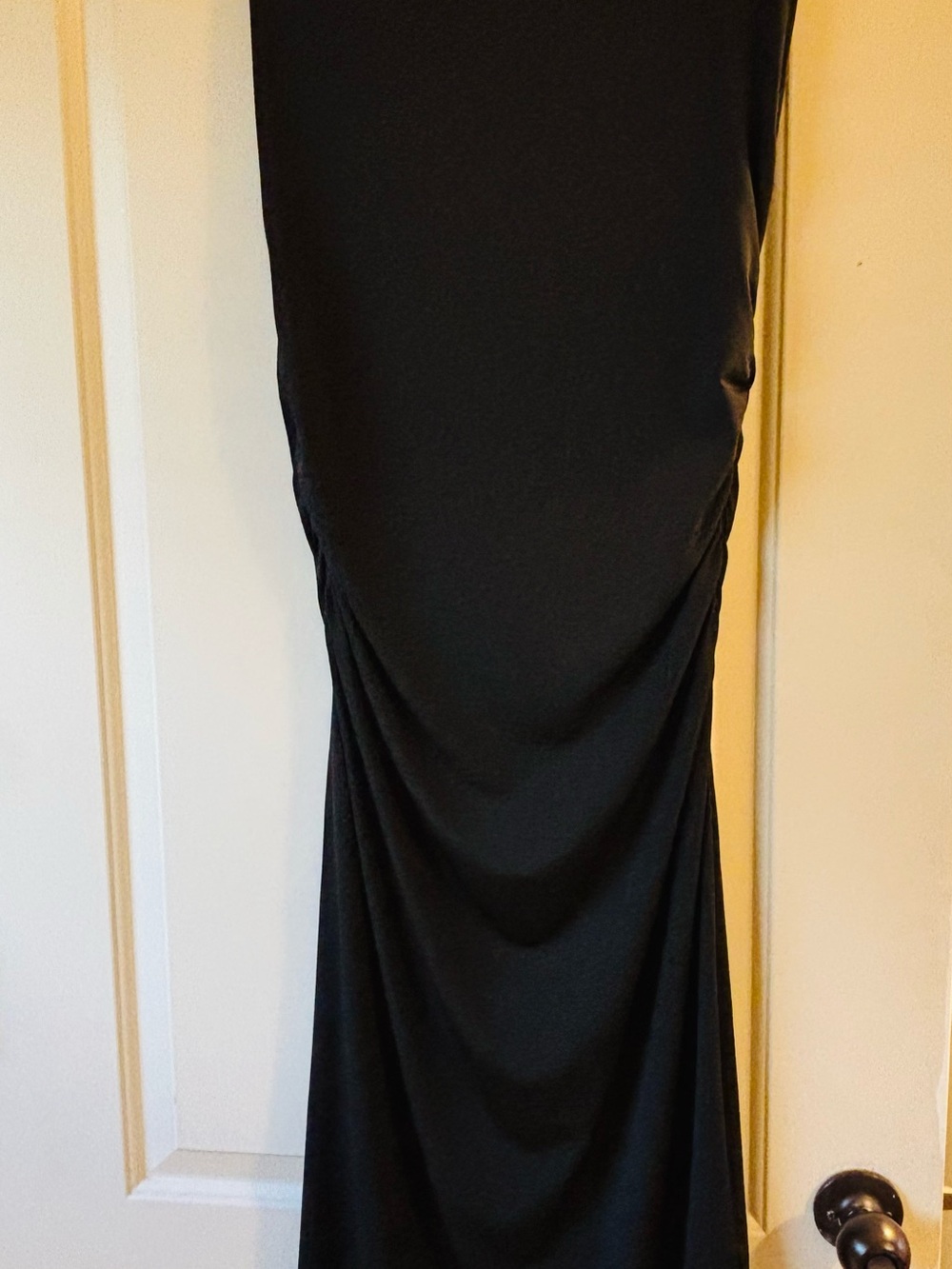 H&M NWT Black Ruched Midi Dress | Size Large